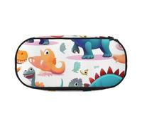 NImongt Trousse à crayons élégante avec imprimé dinosaures colorés pour fournitures scolaires, maquillage, voyage, bureau, classe, Noir , Taille unique, Organiseur de sac
