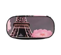 NImongt Trousse à crayons élégante Paris Street Tour Eiffel avec imprimé floral Rose, Noir , Taille unique, Organiseur de sac