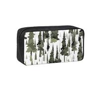 NImongt Trousse à stylos unisexe avec motif camouflage d'arbres blancs - Grande capacité - Pour bureau, voyage