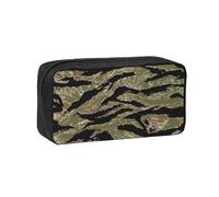 NImongt Trousse à stylos unisexe de grande capacité avec imprimé camouflage à rayures tigre