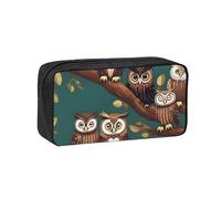 NImongt Trousse unisexe de grande capacité avec imprimé hiboux sur branches d'arbres
