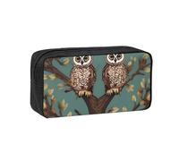 NImongt Trousse unisexe de grande capacité avec motif hibou et branches d'arbre