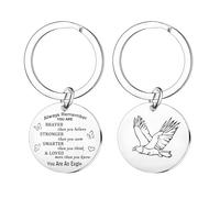 Nimteve Porte-clés aigle américain pour femme et homme - Cadeau inspirant pour adolescents garçons et filles - Décorations souvenirs pour les amateurs d'aigles, argenté, taille unique