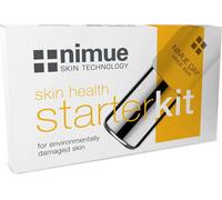 Nimue Environmentally Damaged Skin Starter Pack : gel nettoyant 30ml + après-shampoing 30ml + enzyme exfoliante 15ml + Nimue Day 15ml + Nimue Night 15ml + Sun-C SPF 40 20ml