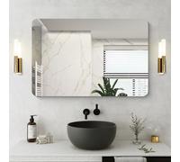 NIMURY Miroir mural rectangulaire - 61 x 91 cm - Sans cadre - Avec coins arrondis - Miroir rectangulaire pour salle de bain, chambre à coucher, salon - À suspendre horizontalement ou verticalement