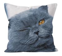 Nimvoya Housse de coussin extra large en lin avec fermeture éclair, motif chats et chiens, 50 x 50 cm