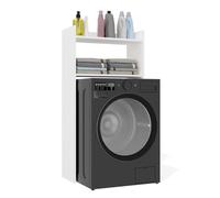 NINA - Armoire de salle de bain au-dessus de machine à laver 2 rayons 64×124×30 cm - Blanc