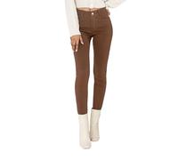 Nina Carter A003 Jeggings Pantalon stretch taille haute avec fermeture éclair - Pantalon coupe skinny avec poches, moulant, élastique, XXL mince