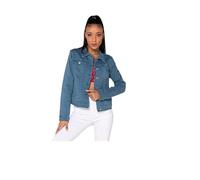 Nina Carter J212 Veste en jean slim pour femme - Veste stretch, colorée, avec col Kent, poches - Pour le printemps, l'été, la mi-saison, M