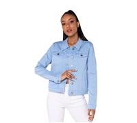 Nina Carter J212 Veste en jean slim pour femme - Veste stretch, colorée, avec col Kent, poches - Pour le printemps, l'été, la mi-saison, L