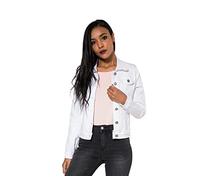 Nina Carter J212 Veste en jean slim pour femme - Veste stretch, colorée, avec col Kent, poches - Pour le printemps, l'été, la mi-saison, L