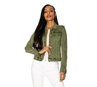 Nina Carter J212 Veste en jean slim pour femme - Veste stretch, colorée, avec col Kent, poches - Pour le printemps, l'été, la mi-saison, M