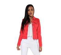 Nina Carter J212 Veste en jean slim pour femme - Veste stretch, colorée, avec col Kent, poches - Pour le printemps, l'été, la mi-saison, XL