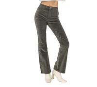 Nina Carter J221 Pantalon pour femme taille haute bootcut stretch en velours côtelé velouté vintage pantalon évasé jean en velours côtelé, M