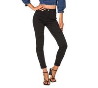 Nina Carter Jean coupe skinny pour femme - Taille haute - Aspect usé, Noir (P078-8), XL