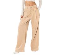 Nina Carter K901 Pantalon large élégant pour femme - Pantalon palazzo fluide en tissu léger jambe large pantalon de début de saison, Beige (K901-65), XXL
