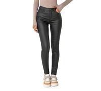 Nina Carter LC001 Pantalon femme taille haute, effet cuir, jean stretch push-up, XS delgado
