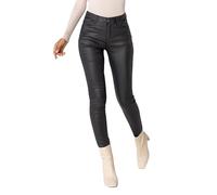 Nina Carter LC001 Pantalon Taille Haute Femme en Faux Cuir Push-Up Jean Stretch, M mince