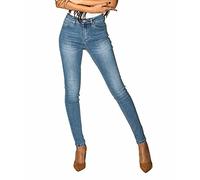 Nina Carter - P076-2B - Pantalon en jean stretch pour femme, Bleu moyen (P076-5), L