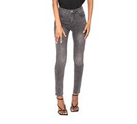 Nina Carter P076 Jean pour femme Skinny Fit taille haute avec effet push-up en denim stretch look usé, L mince