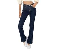 Nina Carter P079 Jean pour femme Flared Bootcut Zip Look usé Jean évasé Pantalon bootcut, M mince