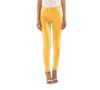 Nina Carter P106 - Jean pour femme - Coupe ajustée - Push Up - Skinny - Taille mi-haute, Jaune (P106-14), XS mince