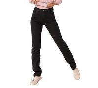 Nina Carter P209 Jean taille haute pour femme Coupe droite Aspect usé, Noir (P209-8), M Slim Tall