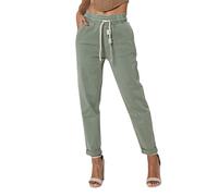 Nina Carter P500 Jean casual pour femme, style jogger, taille haute, pantalon de jogging d’été, S delgado