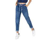 Nina Carter P500 Jean décontracté pour femme, style jogging, taille haute, pantalon de jogging, jeans d'été, XS mince