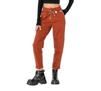 Nina Carter P500 Jean décontracté pour femme, style jogging, taille haute, pantalon de jogging, jeans d'été, Rouge brique (P500-23), XS mince