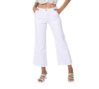 Nina Carter P512 Jean évasé pour femme - Coupe 7/8, taille moyenne, stretch, ourlet effiloché, look usé, pantalon évasé avec coutures décoratives et poches, XXL mince
