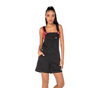 Nina Carter S511 Salopette Courte en Jean Boyfriend Denim Combinaison Look Usé d'Été, Noir (S511-6), M