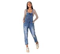 Nina Carter Salopette en jean boyfriend pour femme, combinaison, look usé, combinaison d'été, L
