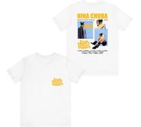 Nina Chuba Merch Deutschland Schweiz Tour 2025 T-shirt à manches courtes pour homme et femme, blanc, XXL