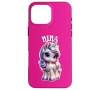 Nina Cute Unicorn Design pour Fille Nom Nina Coque pour iPhone 16 Pro Max