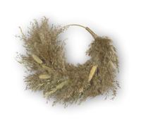 Nina-Maria's Deko Couronne de Fleurs séchées - Herbe la Pampa - Décoration bohème - Couronne de Porte - Murale bohème - fenêtre - Décoration Porte Moderne - Marron