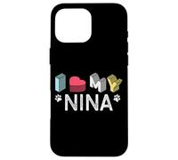 Nina Nom personnalisé pour Chien Nina Coque pour iPhone 16 Pro Max