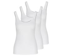 Nina von C. - Lot de 3 débardeurs pour femme - Maillot de corps série Daily - pur coton - sans coutures latérales - blanc, noir, champagne, nude, 3 x blanc., 44