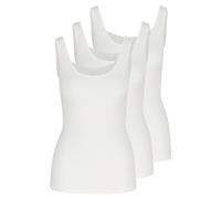 Nina von C. - Lot de 3 débardeurs pour femme - Maillot de corps série Daily - pur coton - sans coutures latérales - blanc, noir, champagne, nude, 3 champagne, 44