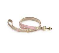 Nina Woof Cupertino Laisse pour Chien en Cuir végan, rembourrée, poignée Douce, Mousqueton renforcé, Rose, 1,22 m