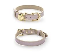 Nina Woof Milan Collier pour Chien en Cuir végan, rembourré, Boucle réglable, Texture Crocodile, Lilas, Taille M