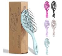 Ninabella Brosse à cheveux démêlante de voyage - Brosse démêlante pour cheveux mouillés bouclés - Anti-rupture et dissolvant nœuds pour extensions femme - Design en spirale ergonomique - Vert menthe