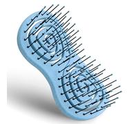 Ninabella® Mini brosse à cheveux sans tiraillement, brosse démêlante professionnelle avec ressort en spirale Bleu
