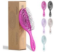 Ninabella Mini brosse démêlante pour homme et femme - Ne tire pas, élimine les nœuds, idéale pour cheveux raides, bouclés et humides - Brosse en spirale unique