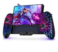 NinABXY Manette à effet Hall pour Nintendo Switch/OLED, sans fil, une pièce, macro, prise en main ergonomique, turbo, motif flamme, cadeaux de Noël pour la famille/les amis
