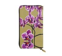 Ninainaid Beau portefeuille en cuir avec impression orchidées, grand portefeuille d'extérieur portable et pratique, adapté pour les hommes et les femmes.