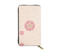 Ninainaid Little Pink Cherry Blossoms Portefeuille long en cuir avec impression de fleurs de cerisier Grand portefeuille d'extérieur portable et pratique, convient pour les hommes et les femmes.