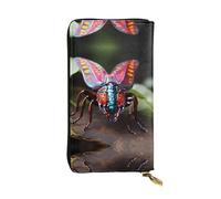 Ninainaid Portefeuille long en cuir avec impression d'insectes étranges - Portable et pratique - Convient pour les hommes et les femmes.