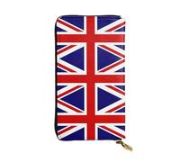 Ninainaid Portefeuille long en cuir avec imprimé drapeau du Royaume-Uni - Portable et pratique - Convient pour les hommes et les femmes.
