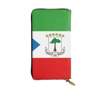 Ninainaid Portefeuille long en cuir imprimé drapeau de la Guinée équatoriale Grand portefeuille d'extérieur portable et pratique, convient pour les hommes et les femmes.